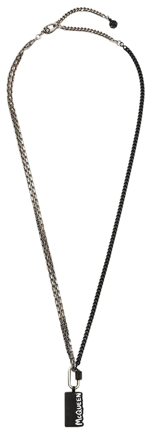 Alexander McQueen Logo Graffiti Necklace BlackWhite