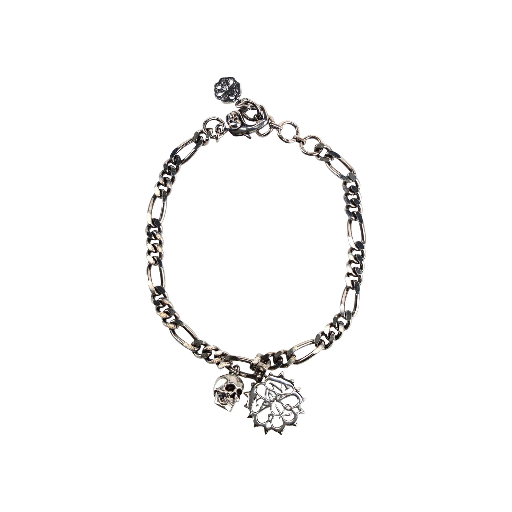 Buy Alexander McQueen Studded Seal and Skull Bracelet