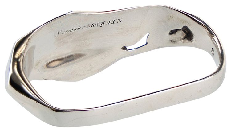 Alexander McQueen Crushed Double Ring Silver