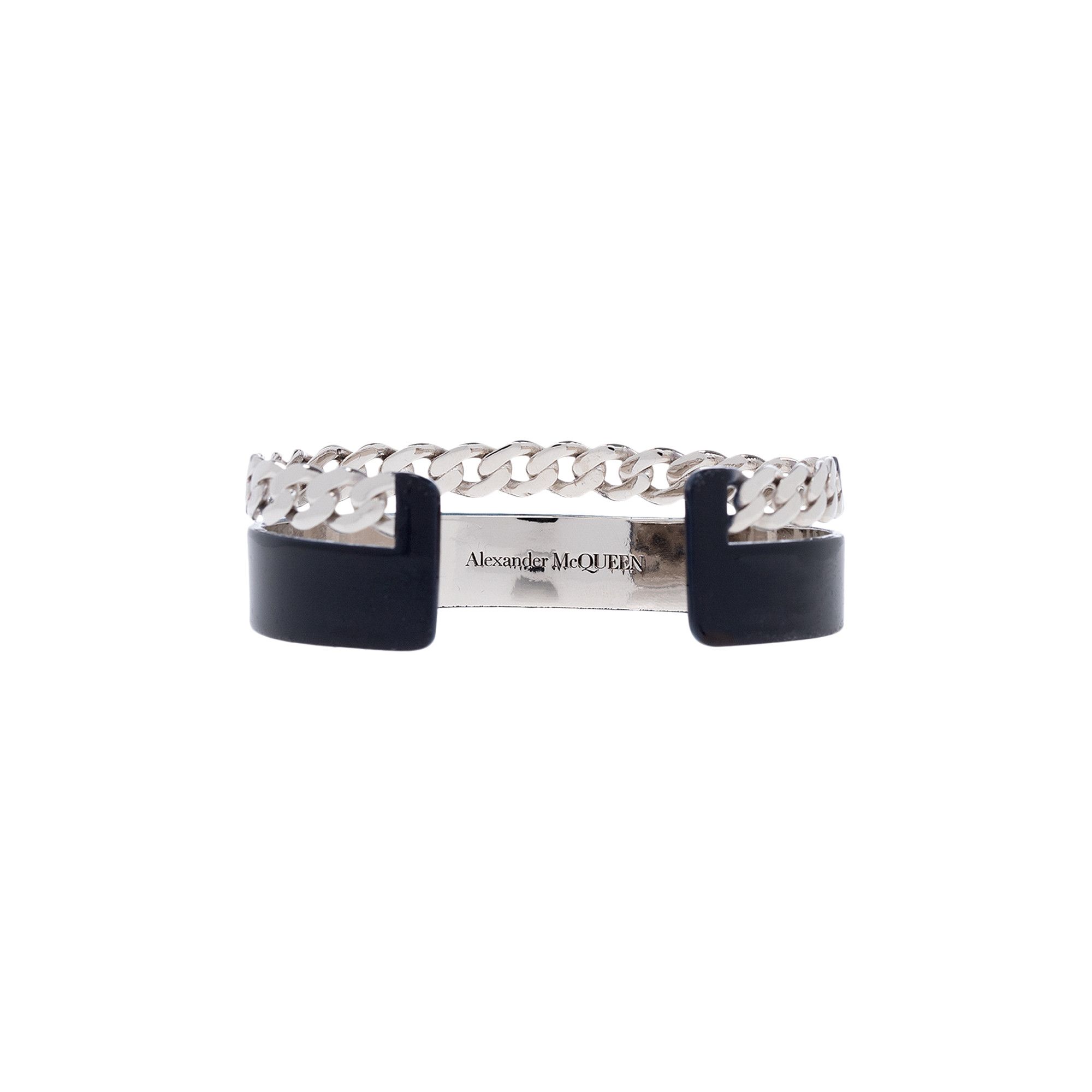 Buy Alexander McQueen Graffiti Open Cuff Bracelet 'Black/White