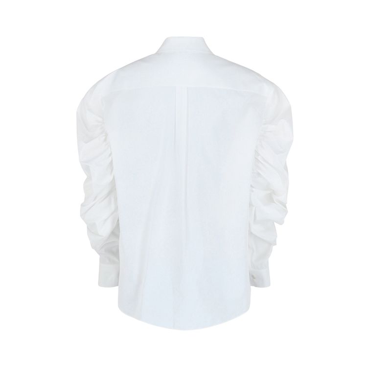 Alexander McQueen Puff Sleeve Poplin Shirt Optical White