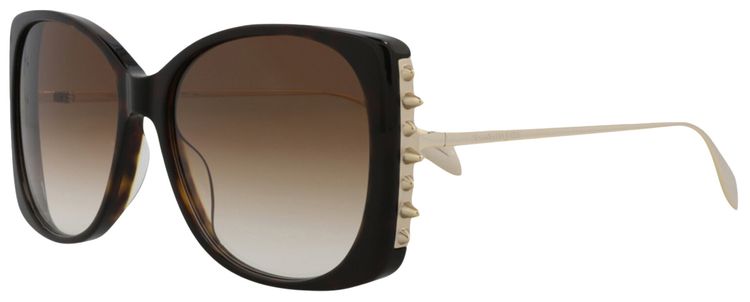 Alexander McQueen Square Sunglasses HavanaGoldBrown