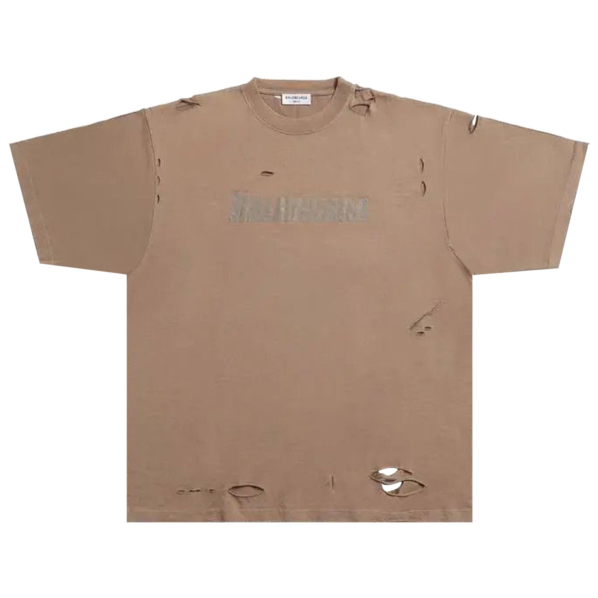 Buy Balenciaga Distressed Graphic T-Shirt 'Taupe' - 651795