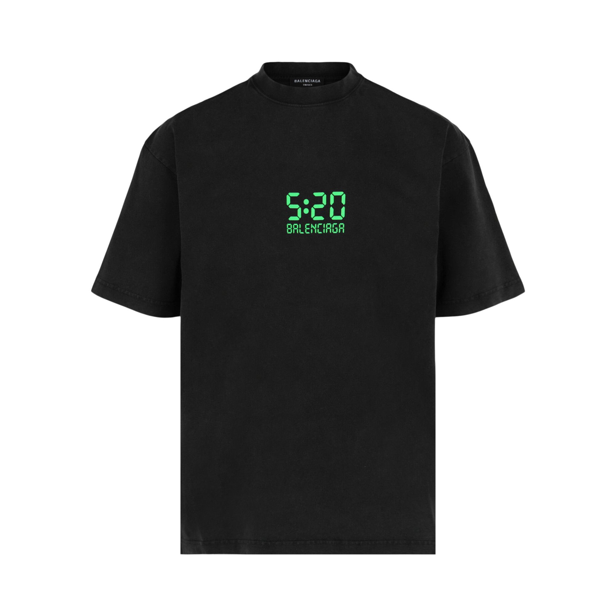 Buy Balenciaga 5:20 Graphic T-Shirt 'Wash Black/Green' - 612966