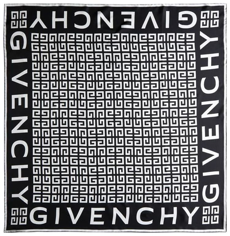 Givenchy 4G Logo Square Scarf BlackWhite