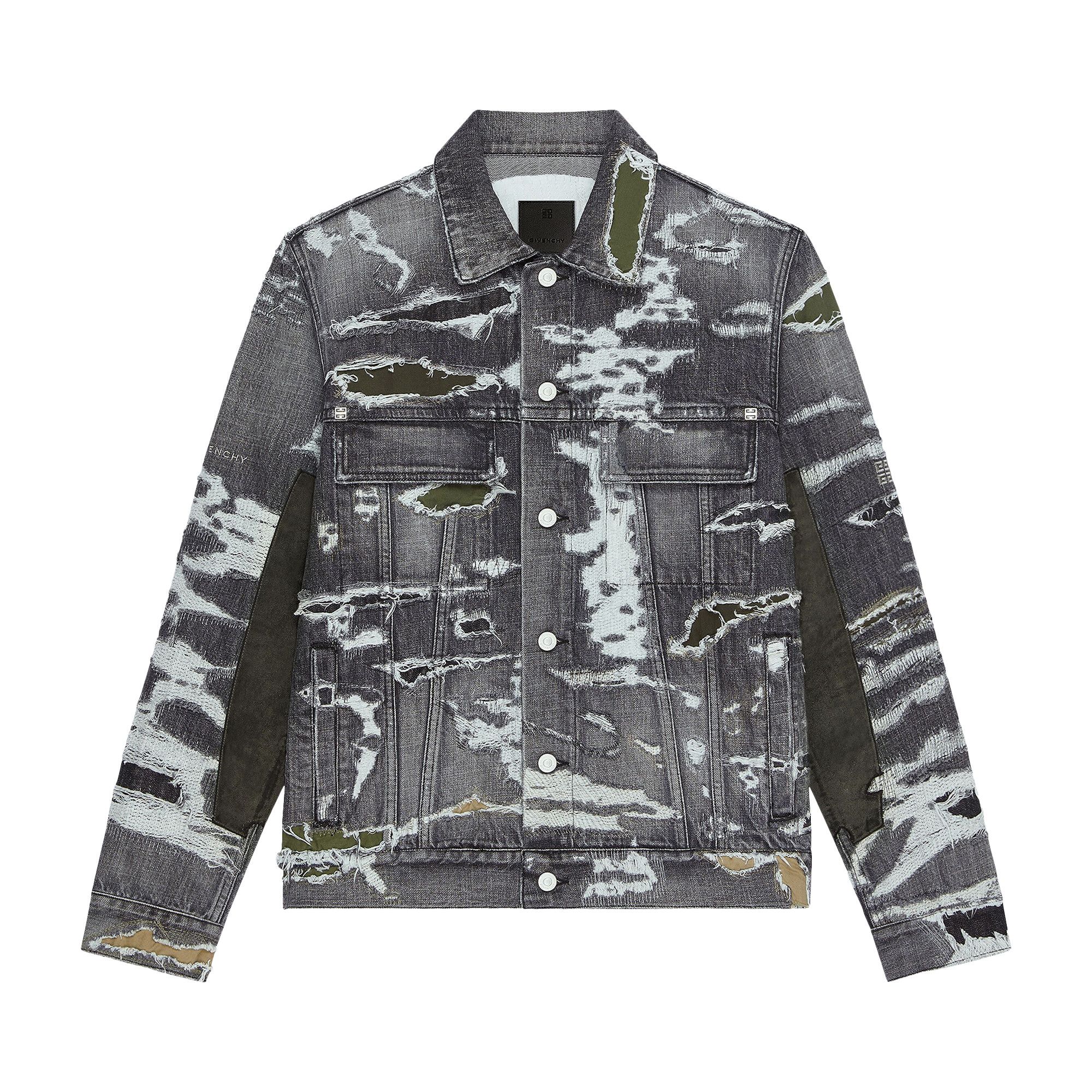 Buy Givenchy Distressed Denim Jacket 'Black' - BM00RW5Y1B 001 | GOAT