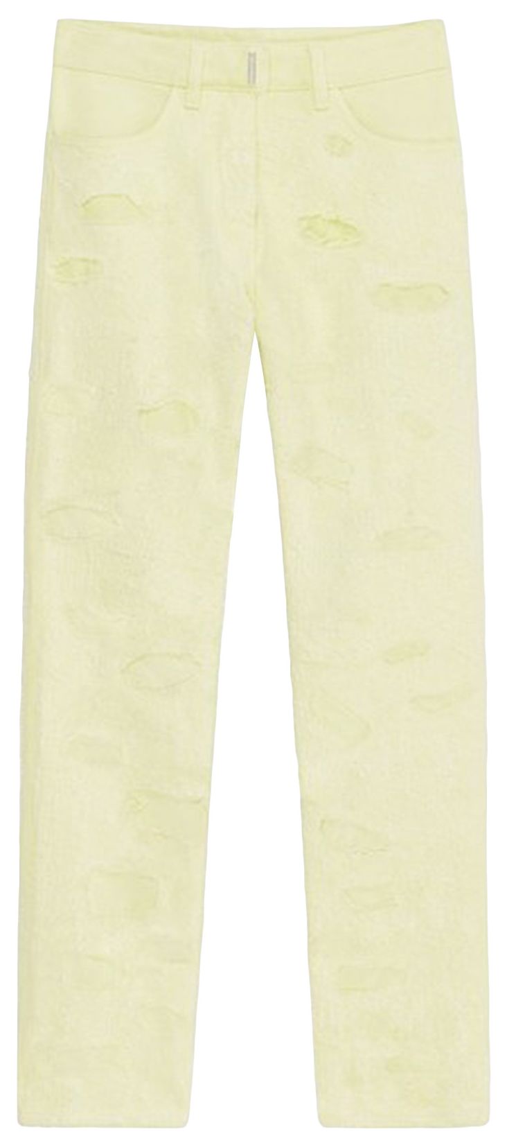 Givenchy Distressed Denim Jeans Acid Yellow