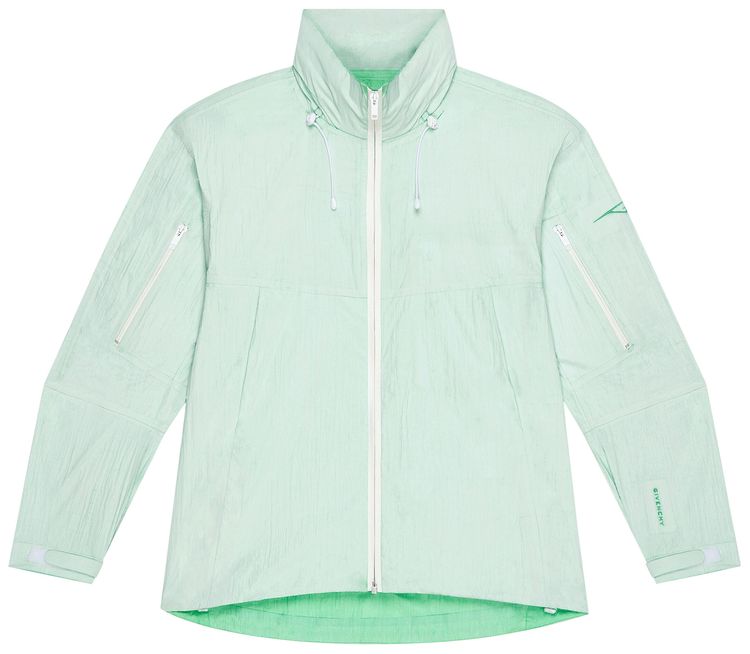 Givenchy Logo Printed Hooded Windbreaker Mint