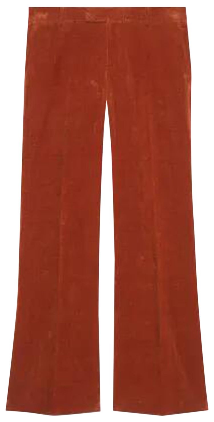Gucci Velvet Flared Leg Pants Red