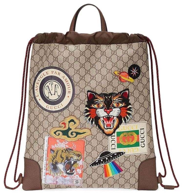 Gucci Supreme Monogram Courier Backpack BeigeMulticolor