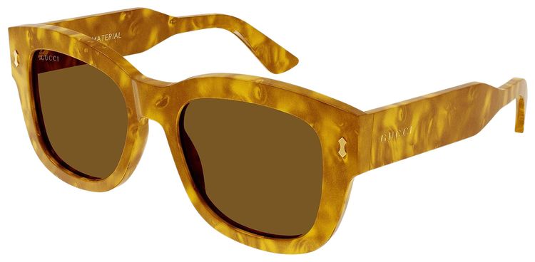 Gucci Square Bio Sunglasses YellowBrown