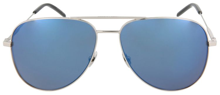 Saint Laurent Aviator Style Sunglasses Shiny Silver