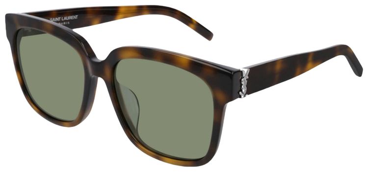 Saint Laurent Square Sunglasses HavanaGreen