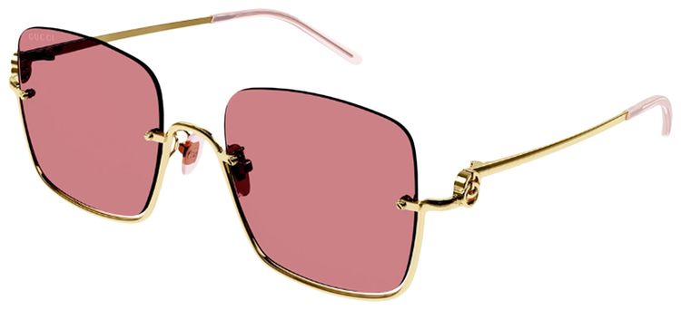 Gucci Square Sunglasses GoldRed