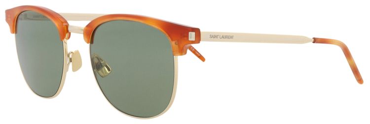 Saint Laurent Round Sunglasses HavanaGoldGreen