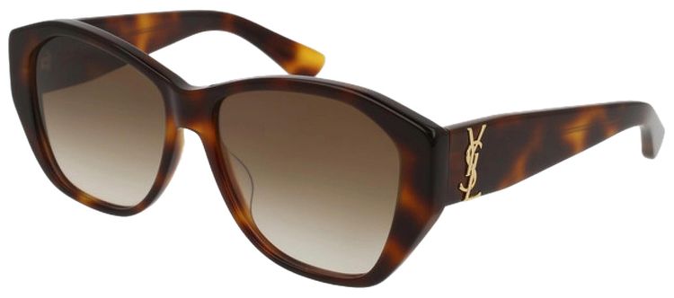 Saint Laurent Round Sunglasses Shiny Medium Havana