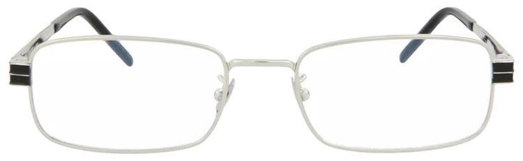 Saint Laurent Square Optical Glasses SilverBlackTransparent