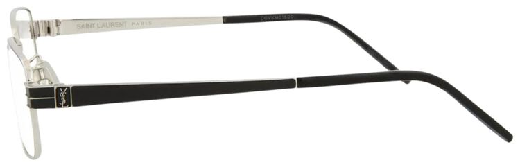 Saint Laurent Square Optical Glasses SilverBlackTransparent