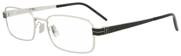 Saint Laurent Square Optical Glasses SilverBlackTransparent