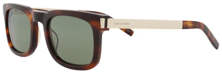 Saint Laurent Square Sunglasses HavanaGoldGreen