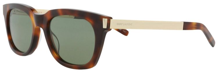 Saint Laurent Square Sunglasses HavanaGoldGreen
