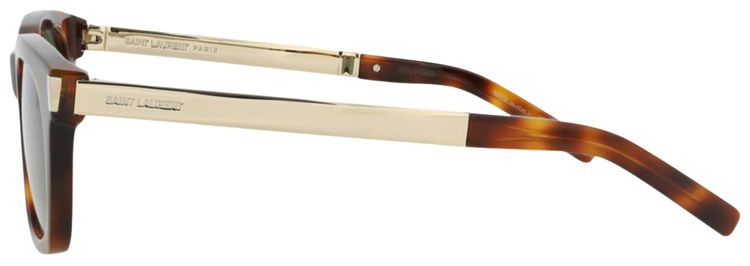 Saint Laurent Square Sunglasses HavanaGoldGreen