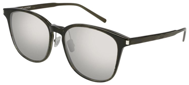 Saint Laurent Square Sunglasses Shiny Melange Grey