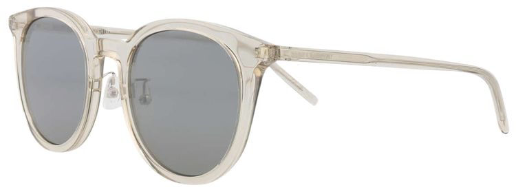 Saint Laurent Round Sunglasses BeigeSilver
