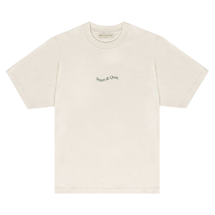 Museum of Peace  Quiet Wordmark T Shirt Bone