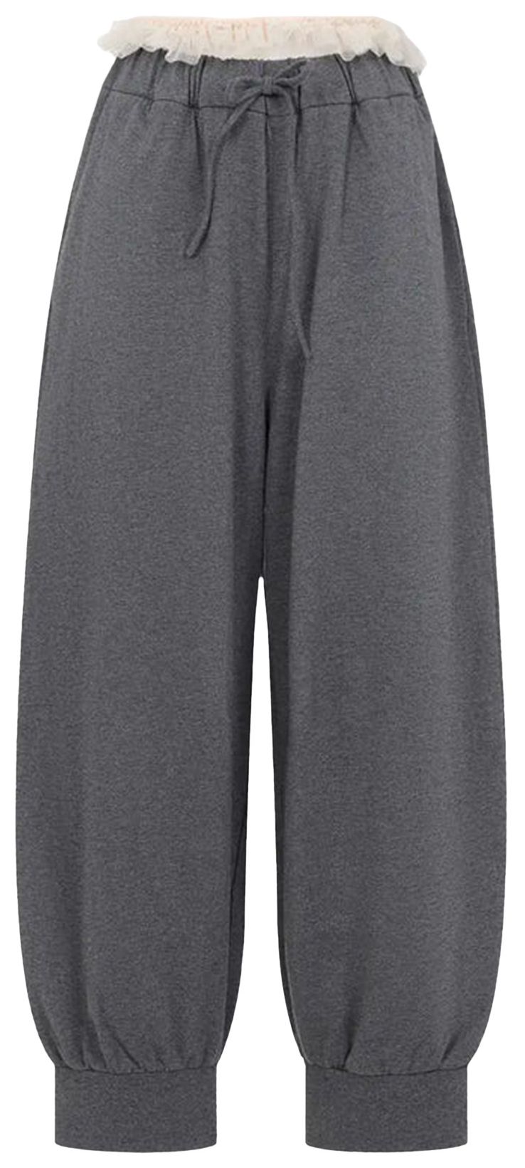 Simone Rocha Exposed Frilly Brief Joggers Charcoal