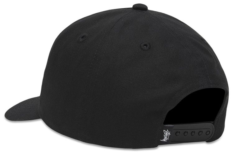 Stussy Mid Depth Big Stock Snapback Black