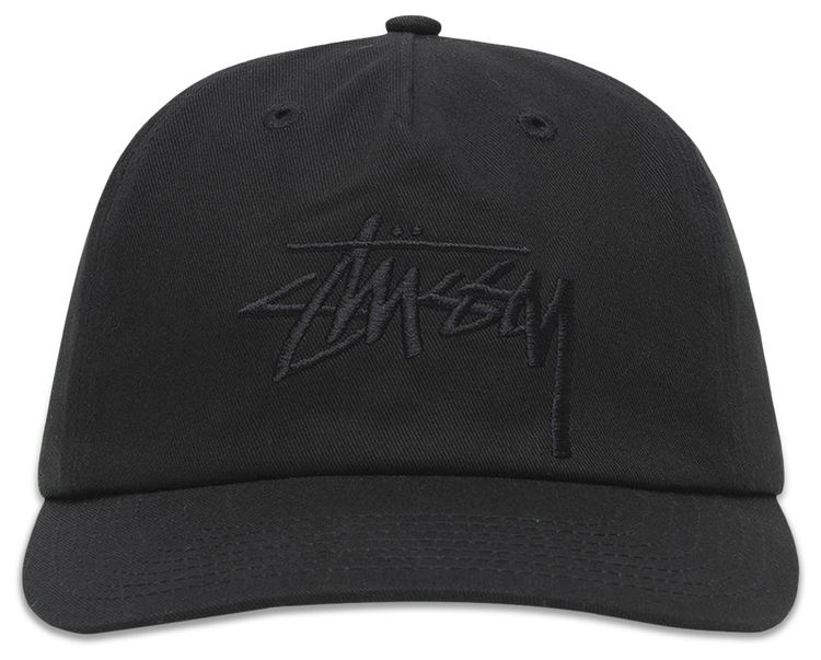 Stussy Mid Depth Big Stock Snapback Black