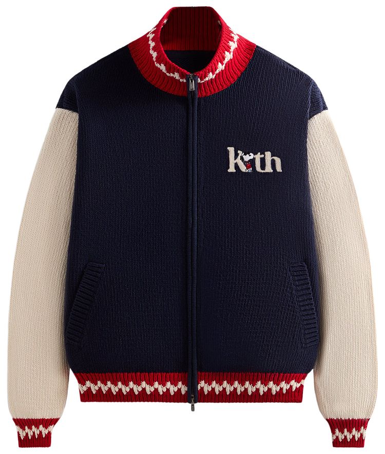 Kith For Peanuts Globe Wyona Full Zip Sweater Nocturnal