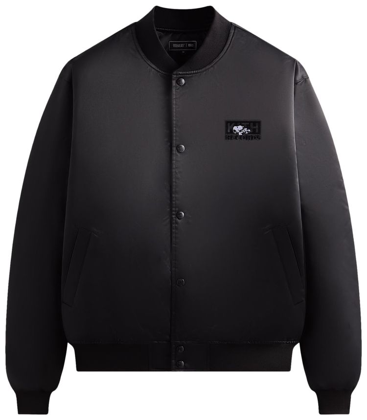 Kith For Peanuts Satin Bomber Jacket Black