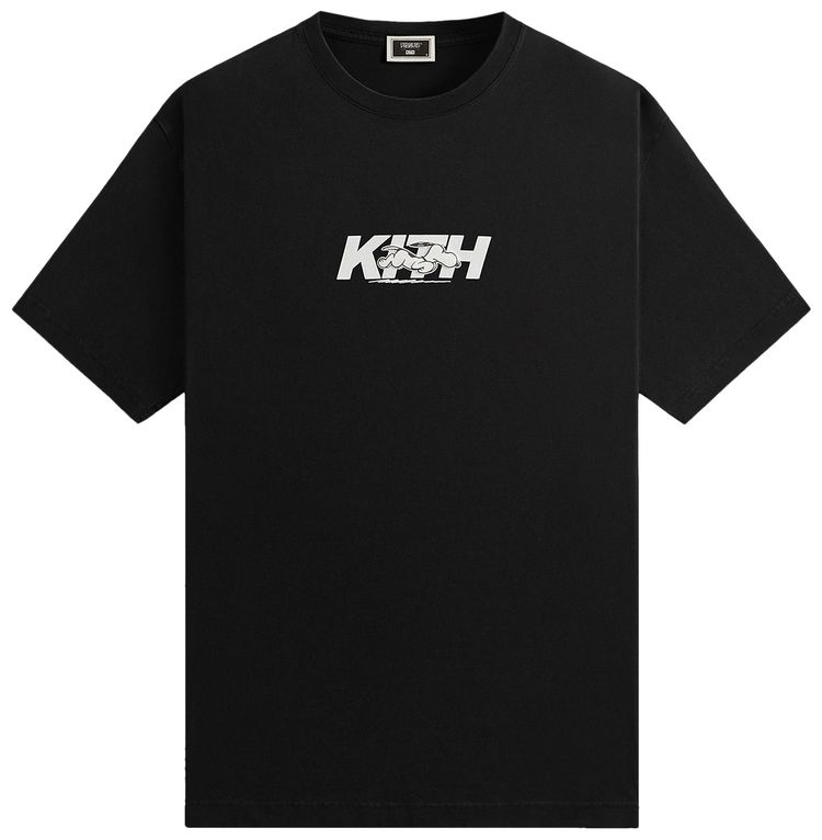 Kith For Peanuts Snoopy Run Fast Logo Tee Black