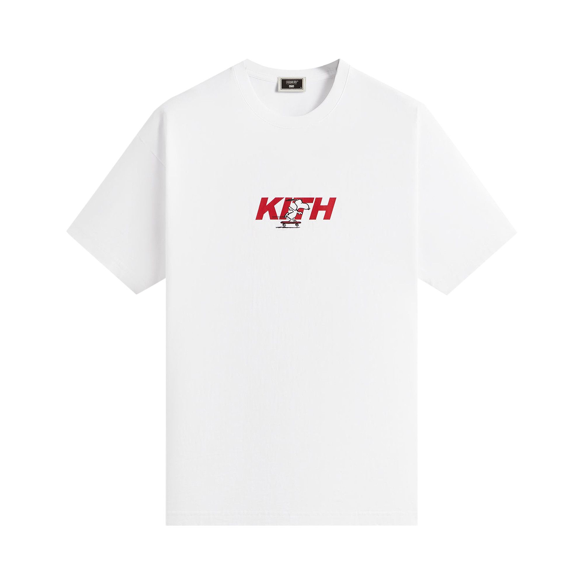Buy Kith For Peanuts Snoopy Skateboard Fast Logo Tee 'White