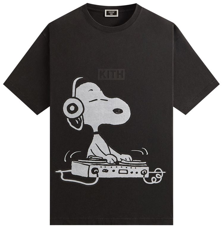 Kith For Peanuts Snoopy DJ Vintage Tee Black