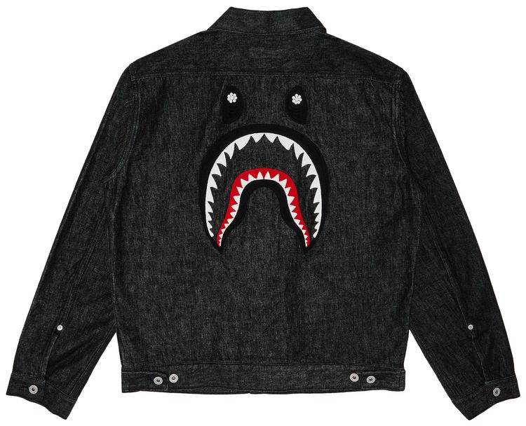 GOAT Exclusive BAPE Pearl Shark Denim Jacket Type 02 Black