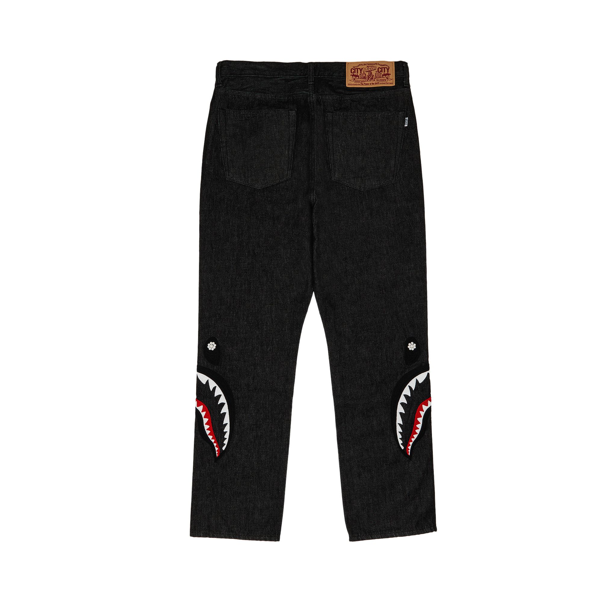 Buy GOAT Exclusive BAPE Pearl Shark Relaxed Fit Denim Pants 'Black