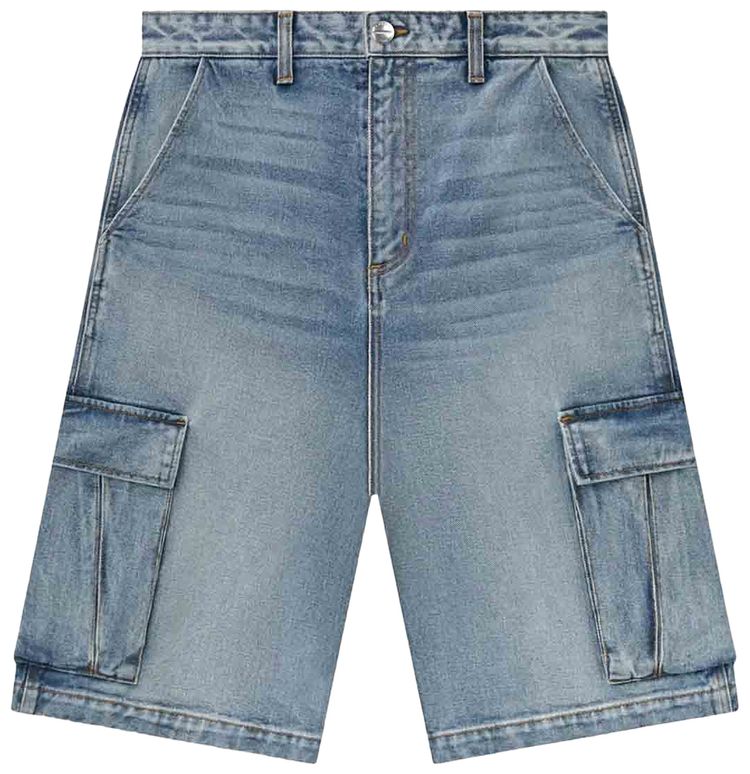 Rhude Cargo Denim Baggy Short Bay Indigo