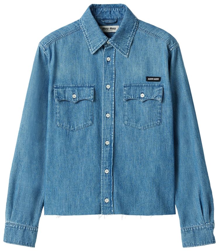 Miu Miu Chambray Shirt Azzurro