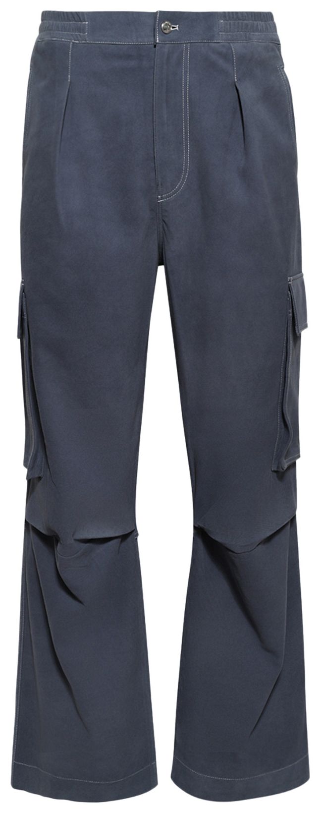 Nahmias Suede Pleated Cargos Denim Blue Suede