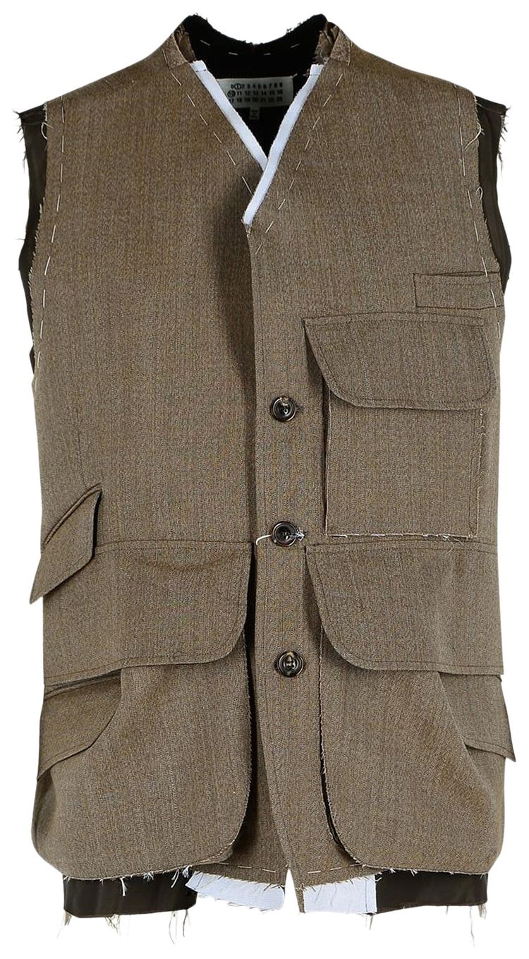Maison Margiela Quilted Gilet Olive