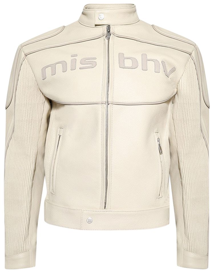 MISBHV Motorcycle Leather Jacket Beige