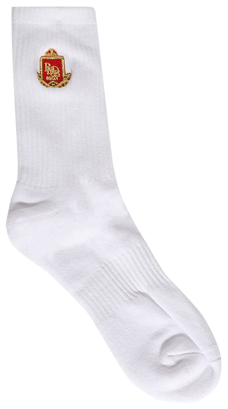 Rhude Embroidered Chevron Crest Sock White