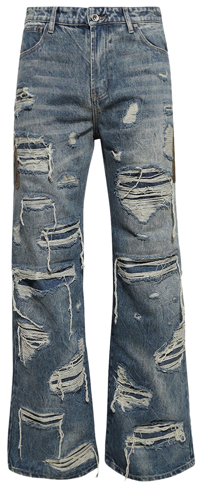 Who Decides War Side Patch Relaxation Denim Jeans Blue