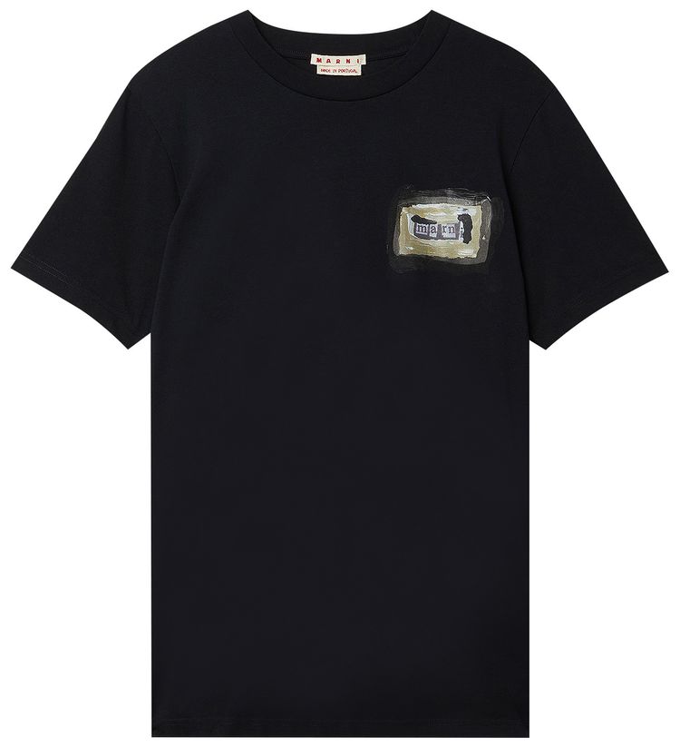 Marni Logo Printed T Shirt Black