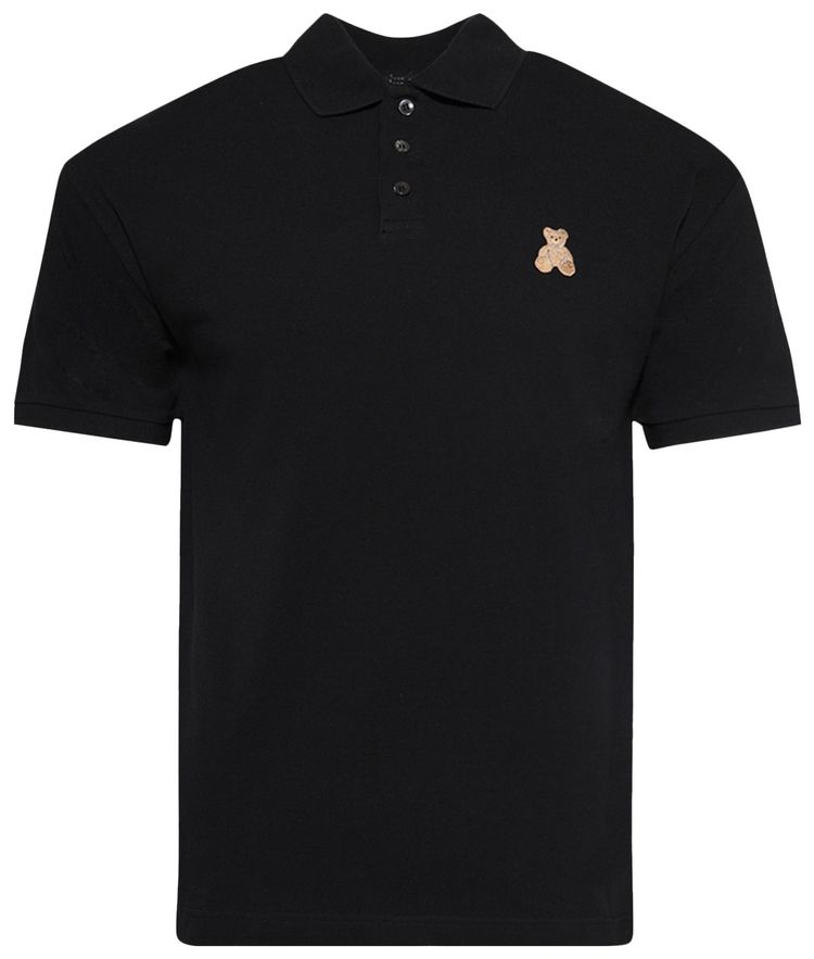 Palm Angels Mini Bear In Mind Polo Shirt Black