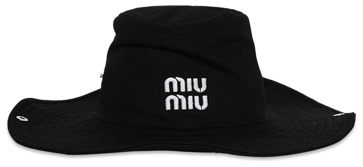Miu Miu Drill Cowboy Hat BlackWhite