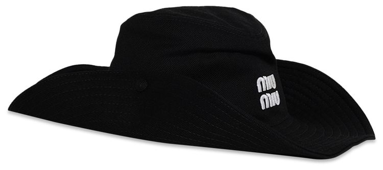 Miu Miu Drill Cowboy Hat BlackWhite